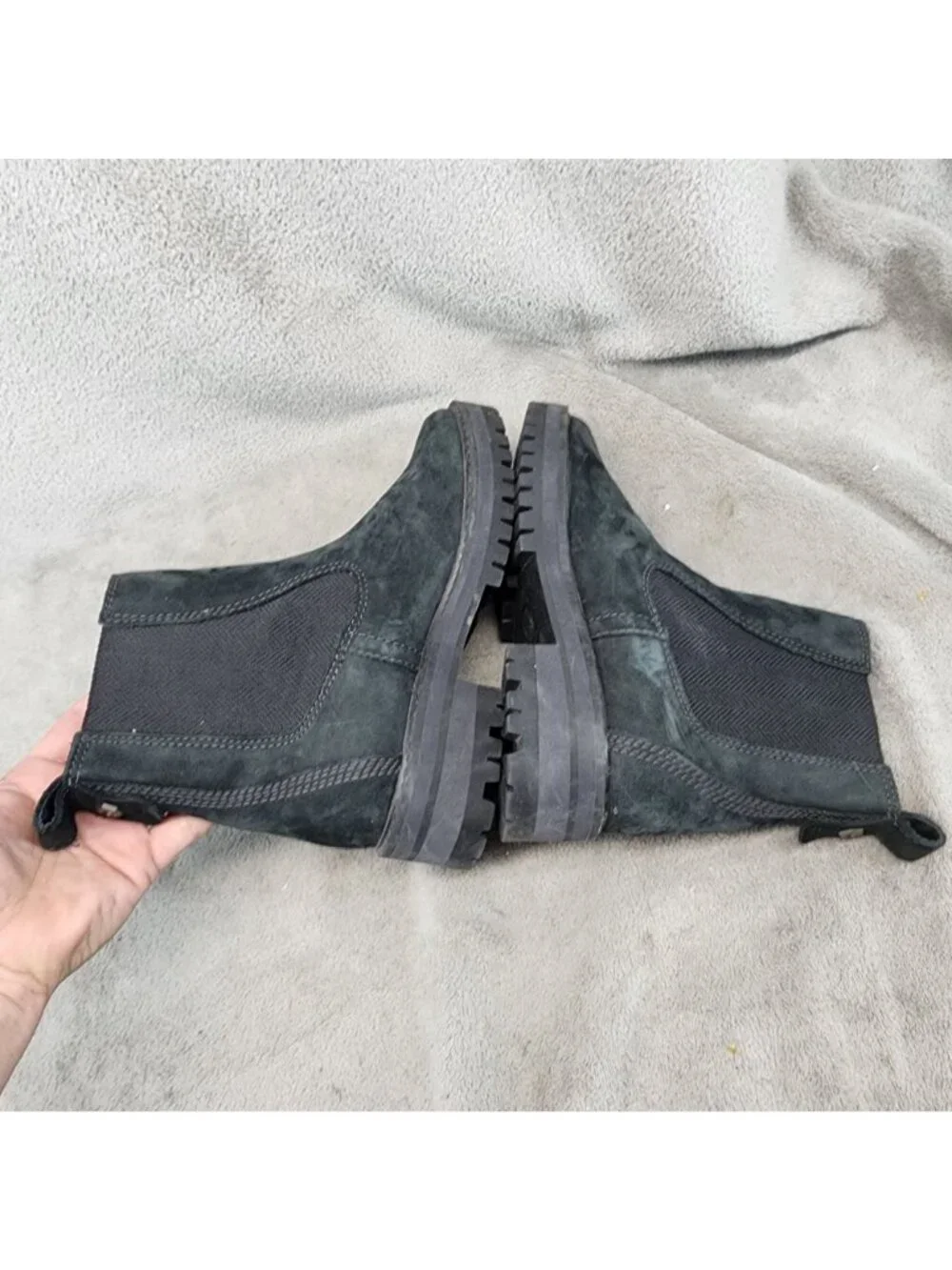 Timberland Shoes Womens Size 7 Black Suede Courmayeur Valley Chelsea Boots *Read